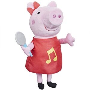 Peppa Pig Oink-Along Songs Peppa Singing Plush Doll with Sparkly Red Dress & Bow